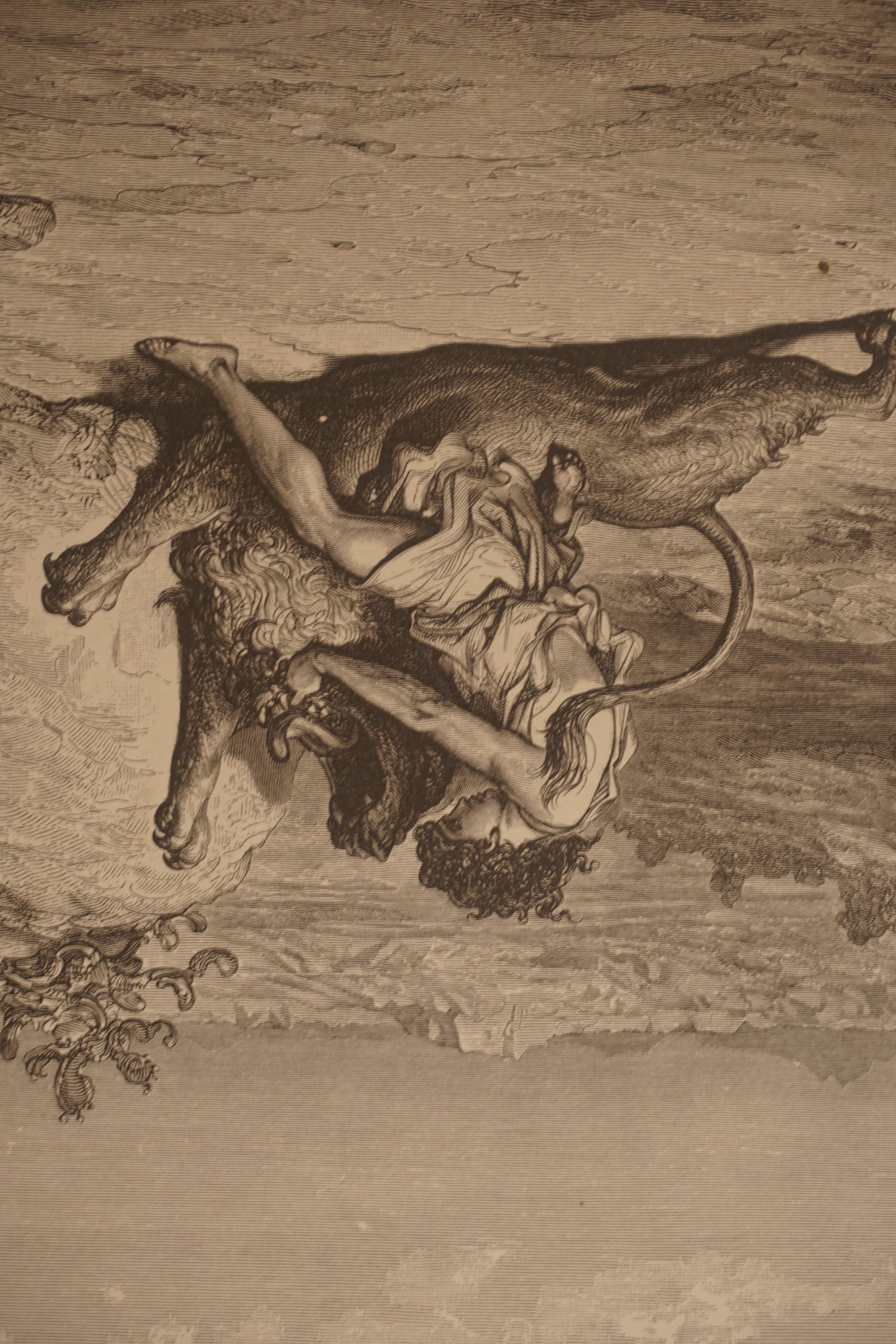Samson and the Lion, close-up photograph of the original illustration