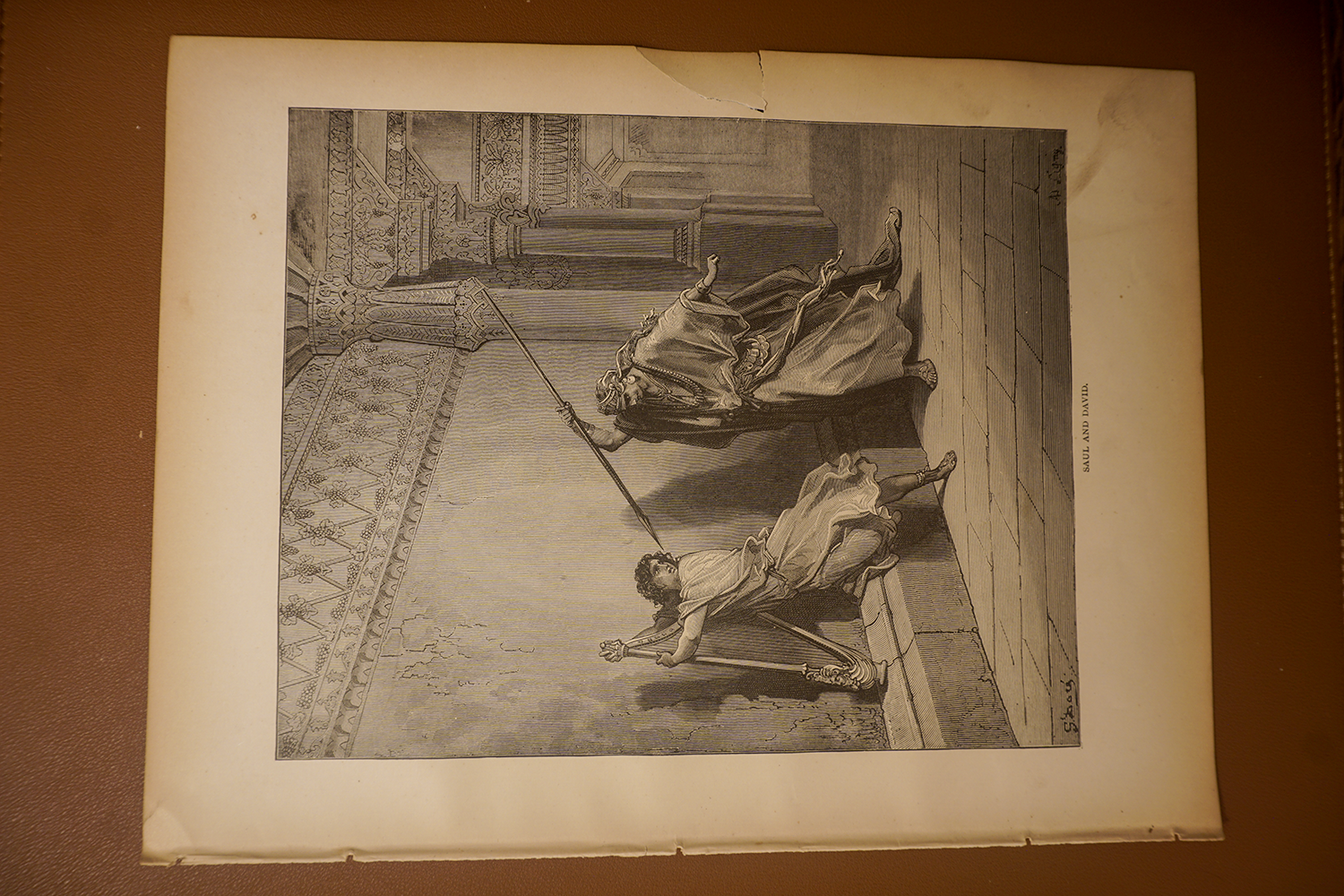 Saul and David, complete original page showing paper edges and condition