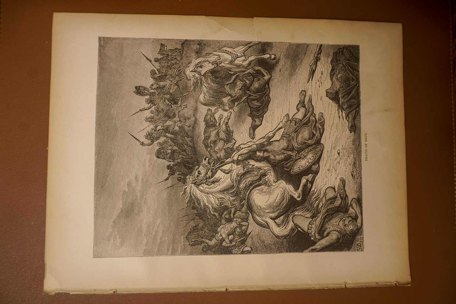 The Death of Saul, complete original page showing paper edges and condition