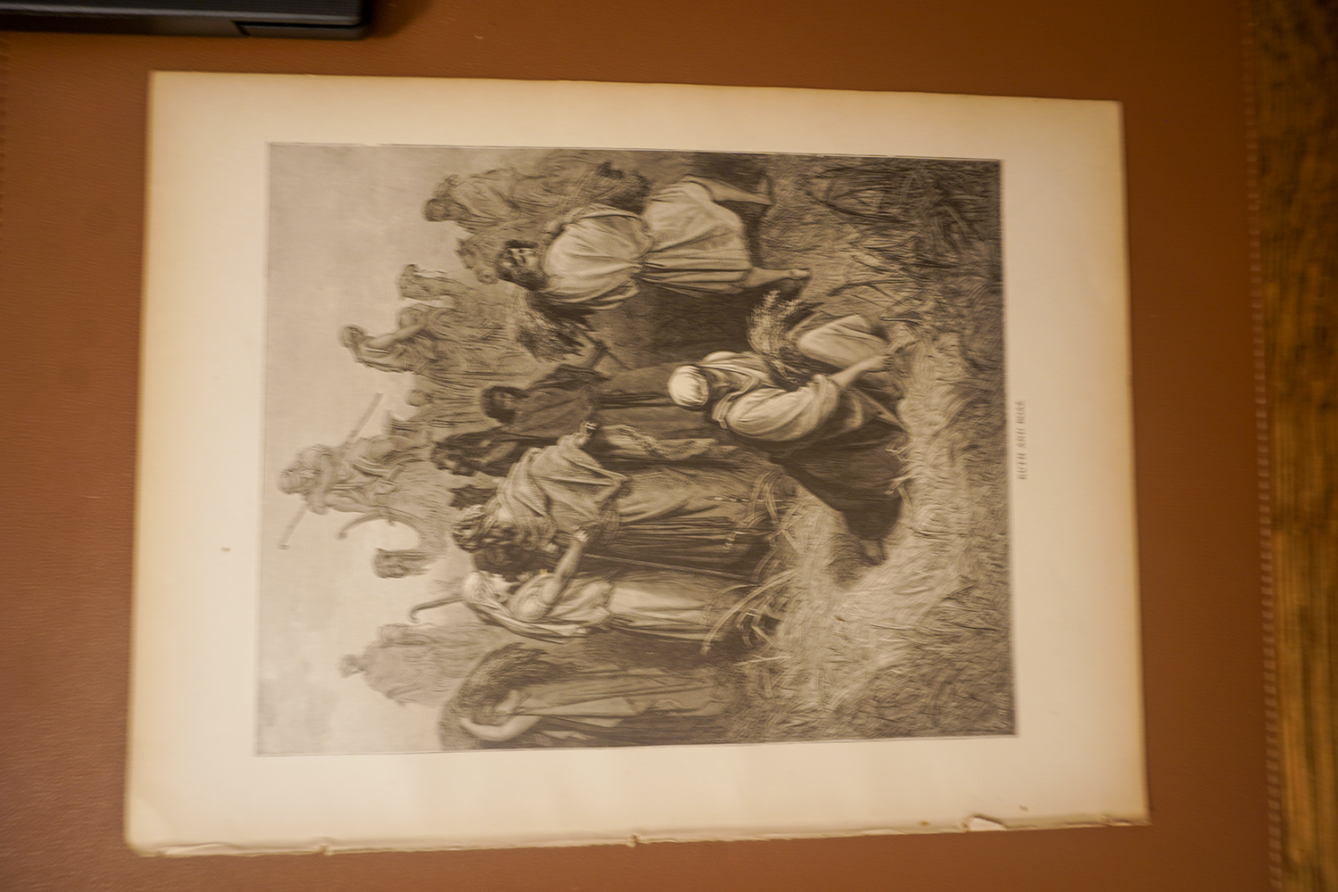 Ruth and Boaz, complete original page showing paper edges and condition