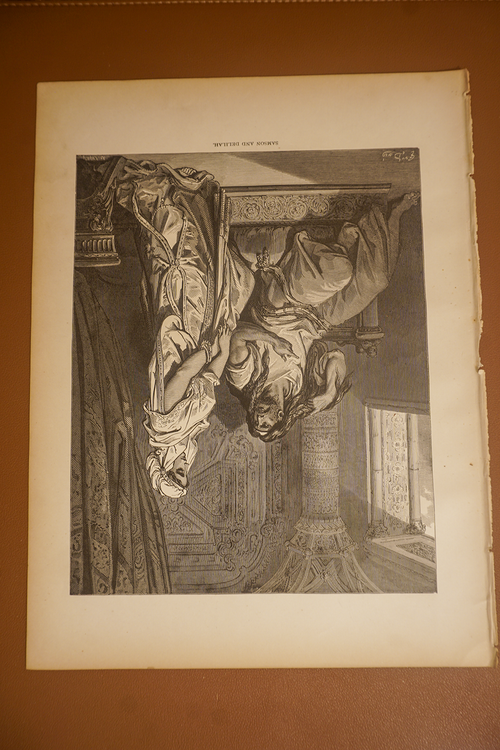 Samson and Delilah, complete original page showing paper edges and condition