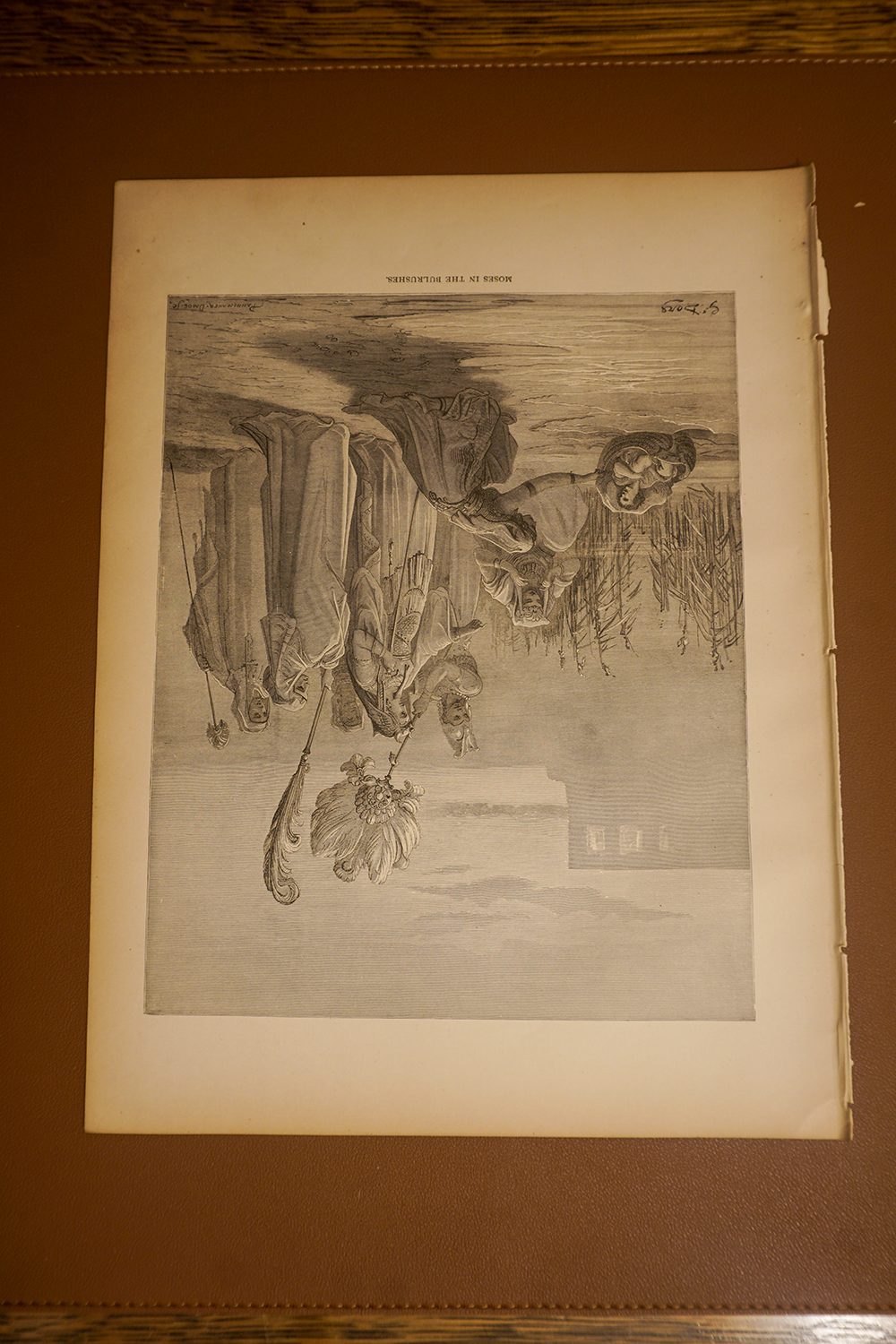 Moses in the Bulrushes, complete original page showing paper edges and condition
