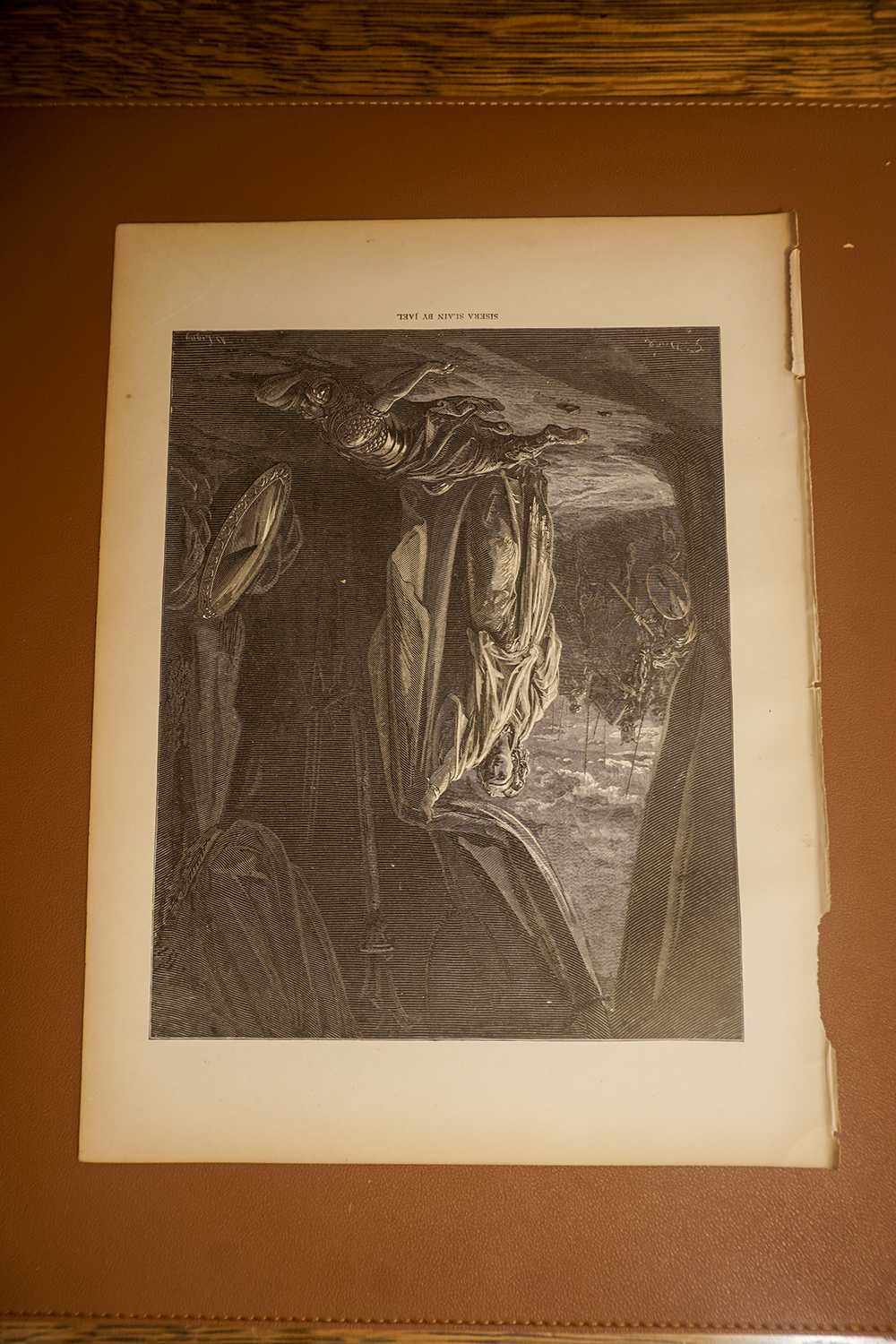 Judith and Holofernes, complete original page showing paper edges and condition